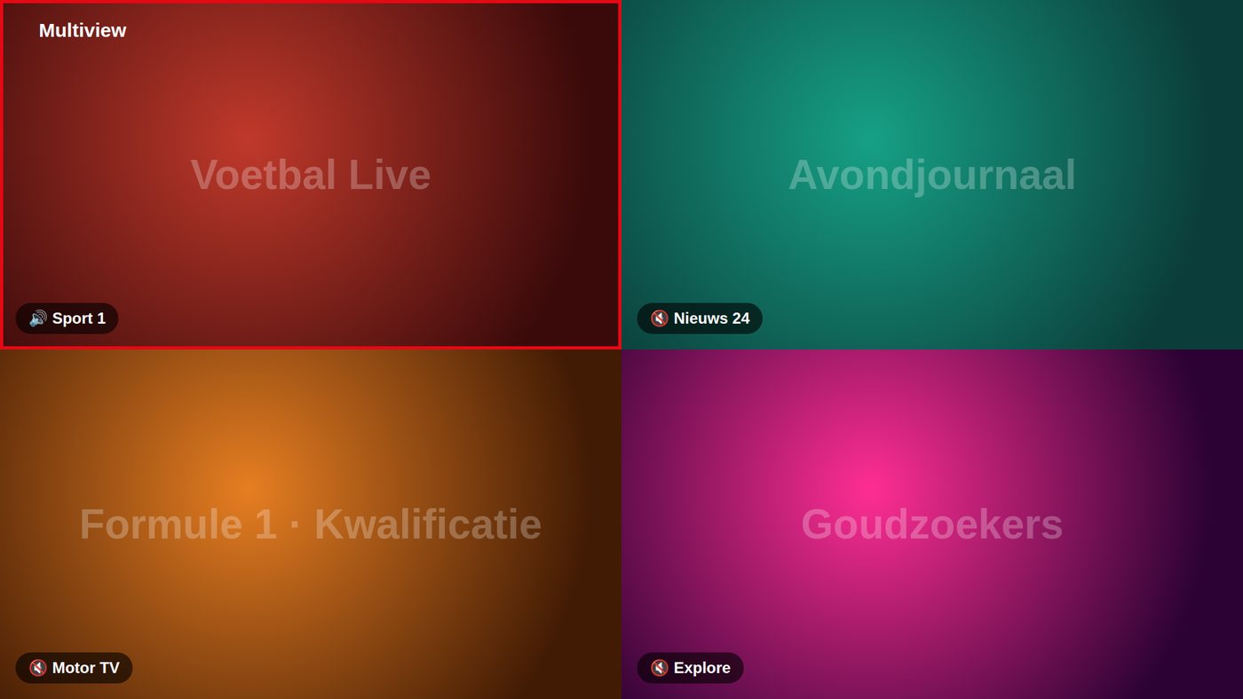 Vier streams tegelijk in Multiview